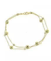 14K GOLD TWIN LINE BALL BRACELET