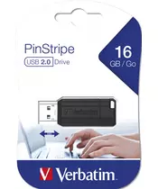 Verbatim USB Drive 2.0 Pinstripe 16GB Black