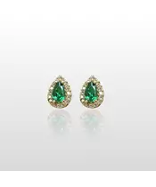 9ct Gold Earrings with green zircon