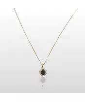 9ct Gold Necklace Diana Black Zircon