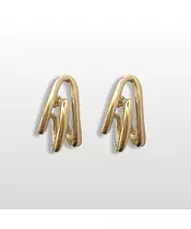 Continuous Line Earrings - Stainless Steel Gold