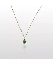 9ct Gold Necklace Diana Green Zircon