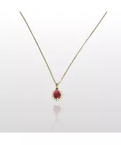 9ct Gold Necklace Diana Pink Zircon