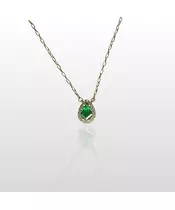 9ct Gold Necklace Green Drop Zircon