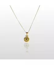 Byzantine Round Necklace with 3 Colors of Zircons - Silver 925 Gold Plated