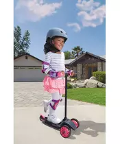 LEAN TO TURN SCOOTER WITH REMOVABLE HANDLE - PINK