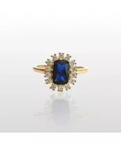 9ct Gold Ring - Diana Blue Zircon