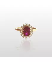 9ct Gold Ring - Diana Pink Zircons