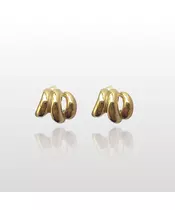 Bulky Earrings - Stainless Steel Gold Gold Plated