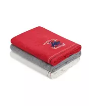 Σετ με 3 Πετσέτες Προσώπου 50 x 90 cm Χρώματος Κόκκινο &#8211; Γκρι &#8211; Λευκό Beverly Hills Polo Club 355BHP2291