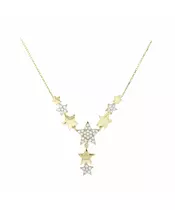 14K GOLD MULTISTAR NECKLACE