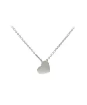 9K WHITE GOLD HEART NECKLACE