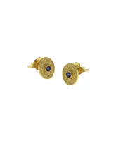 Byzantine Earrings with Blue Zircons - Silver 925 Gold Plated