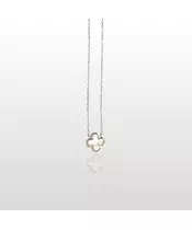 Necklace Clover with a mother of pearl - Silver 925