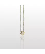 Necklace Clover with a mother of pearl - Silver 925 Gold Plated