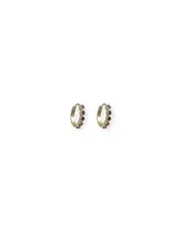 9ct Gold Hoops with purple zircons (Copy)