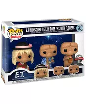 FUNKO POP! 3-PACK MOVIES: E.T. - E.T. IN DISGUISE / E.T. IN ROBE / E.T. WITH FLOWERS (Special Edition) VINYL FIGURES