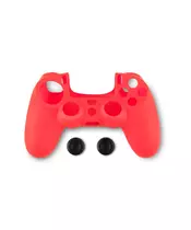 SPARTAN GEAR CONTROLLER SILICONE SKIN COVER AND THUMP GRIPS FOR PS4 RED