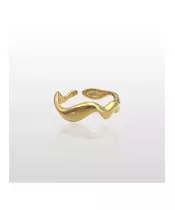 Curved Ring - High quality Stainless Steel Gold Plated