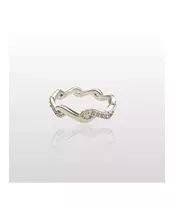 Curved Ring with Zircons - High quality Stainless Steel - 12(52)