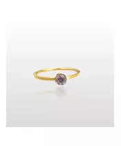 Ring with Purple Rhinestone - High quality Stainless Steel Gold Plated