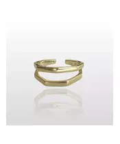 Double Line Ring - High quality Silver 925 Gold Plated