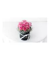 Roses In A Box With Tillandsia