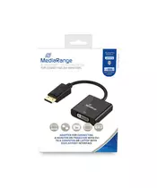 MediaRange DisplayPort™ to DVI converter, gold-plated, DVI-I socket (24+5 Pin)/DP plug, 15cm