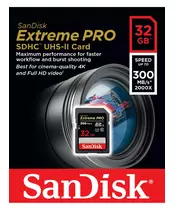 Sandisk Extreme Pro 32GB SDXC UHS-II U3 300MB/S