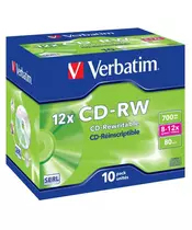 VERBATIM CD-RW 12x (10 pcs) JEWEL BOX