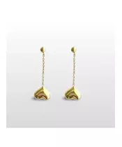 Long Heart Earrings - High quality Stainless Steel & Gold Plated - Silver