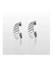 Half hoops stripes - High quality Stainless Steel & Gold Plated - Gold