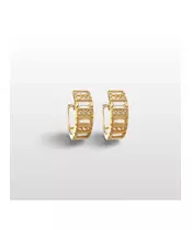 9ct Gold Hoops with Baguettes Zircons