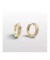 9ct Gold Hoops Diamond Cut - 1.6cm