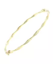 14K GOLD CURVED BANGLE BRACELET