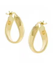 14K GOLD CURVED HOOP EARRINGS