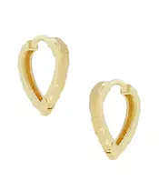 14K GOLD HEART SHAPE HOOP EARRINGS