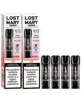 Πακέτο 4 x Lost Mary Tappo Ανταλλακτικά Prefilled Pods με Γεύση Strawberry Ice 2ml &#8211; 20mg Νικοτίνης