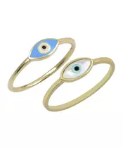 14K EVIL EYE RING