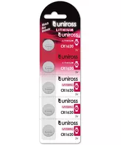 Uniross CR1620 Button Cell Lithium Battery (5pack)