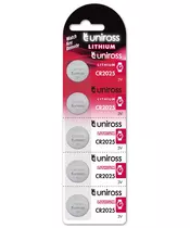 Uniross CR2025 Button Cell Lithium Battery (5pack)