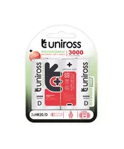 Uniross D 3000 Hybrio Rechargable Batteries 2 Pcs