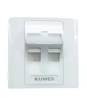 Kuwes Outlet Double Faceplate UK 86x86 45 Degree