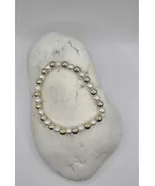 Bracelet elastic   Gold & White Pearl