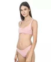 Kampel V line high leg brazil bikini bottom in matelasse