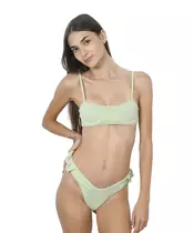 Karoliina shell line wire bikini top in celadon