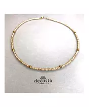 Golden necklace with bronze crystals