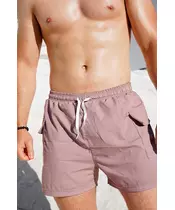Swim Shorts With Patch Pockets In Drifting Sand