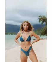 Zoe V Line High Leg Brazil Bikini Bottom In Galaxy Glitter