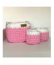 Set Knitted baskets